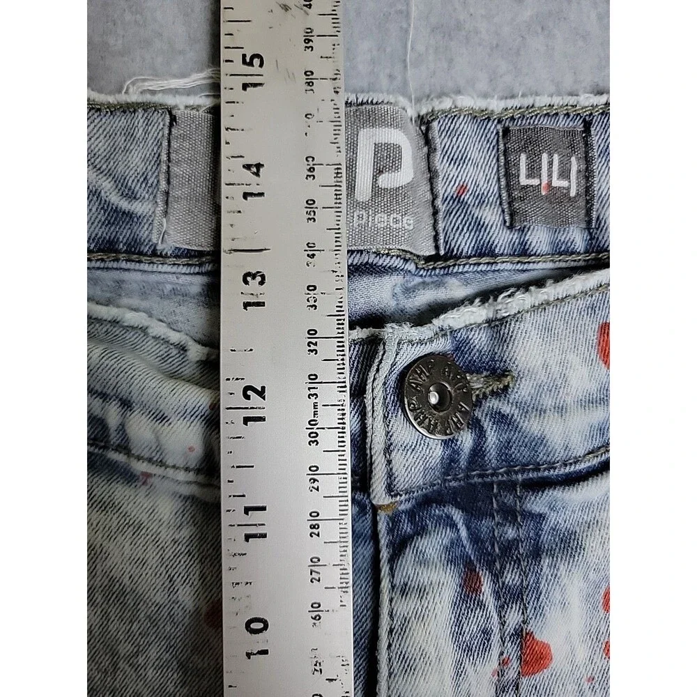 Another Hype Piece AHP Jeans Mens 44‎ 46x33 Blue Paint Stretch Distressed Y2K